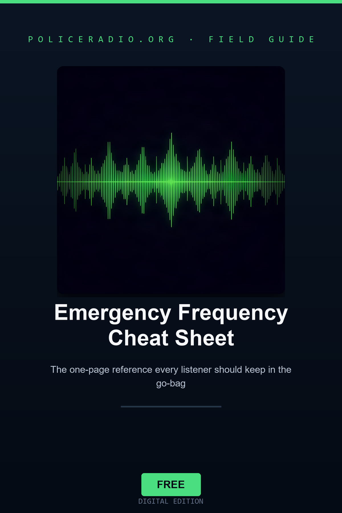 Emergency Frequency Cheat Sheet printable cover